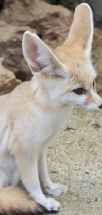 Experience the beauty of a fennec fox with this stunning phone live wallpaper