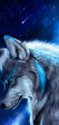 Experience the beauty of nature with this gorgeous live wallpaper featuring a majestic wolf