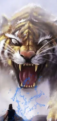 Experience the primal beauty of an airbrush painting with this stunning phone live wallpaper
