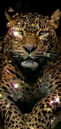 Experience the majesty of the wild with this lively leopard phone wallpaper