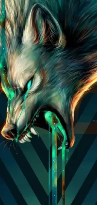 Introducing the stunning digital live wallpaper featuring a fierce and fiery wolf, perfect for any phone