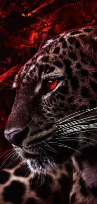 Get the intense and captivating aesthetic experience with the leopard's face close-up live wallpaper