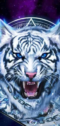 Elevate your cell phone screen with the White Tiger Live Wallpaper