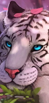 Bring the beauty and power of a white tiger to your phone with this captivating live wallpaper