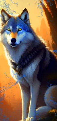 wolf illustration Live Wallpaper