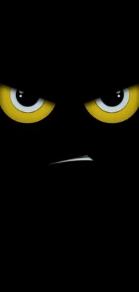 This phone live wallpaper showcases a close up of intense and angry vector art eyes in the dark, resembling Batman