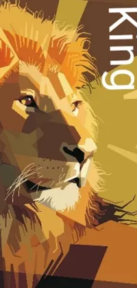 This live wallpaper features a close-up image of a stylized lion in polygonal form