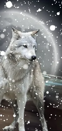 Get this stunning wolf live wallpaper featuring the majestic creature in front of a full moon