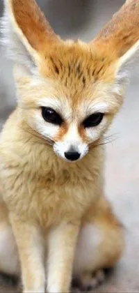 The Fennec Fox Live Wallpaper showcases a captivating photograph of a furry fennec fox on a street
