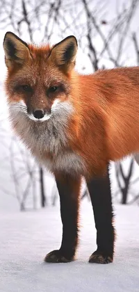 Looking for a stunning live wallpaper for your phone? Look no further than this red fox in the snow! With a portrait style that is trending on Pexels and fine art quality achieved through Photoshop, this avatar image features a beautiful fox with blue eyes, white nose, and fluffy legs standing gracefully in a breathtaking winter wonderland