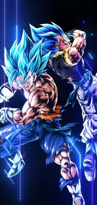 This Dragon Ball Z live wallpaper features an epic battle between two Saiyans, Goku and Vegeta