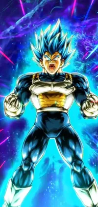 The Vegeta Dragon Ball phone live wallpaper is a stunning, vibrant design that celebrates the iconic anime character
