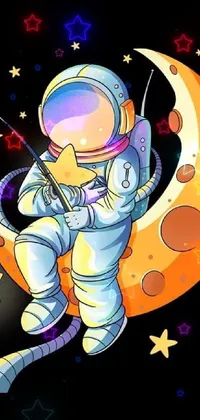 Cartoon Astronaut Art Live Wallpaper
