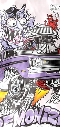 Cartoon Automotive Lighting Purple Live Wallpaper