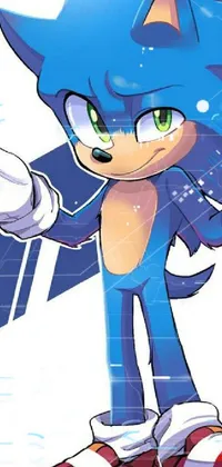 Cartoon Blue Sonic The Hedgehog Live Wallpaper