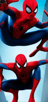 Looking for an incredible live wallpaper for your phone? Check out our high-quality 4k digital art featuring Spider-Man in action with a twin theme