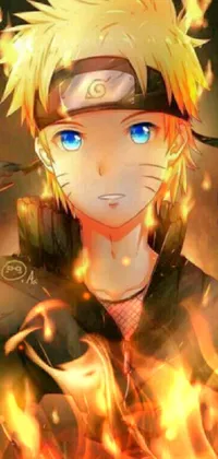 This live wallpaper depicts a blue-eyed anime character, designed for Tumblr fans of the popular Naruto Uzumaki series