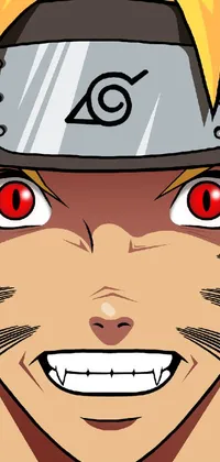 This phone live wallpaper features a close-up of a person with red eyes and yellow wolf eyes in vector art
