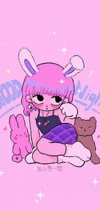 Cartoon Happy Pink Live Wallpaper