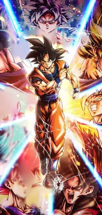 This live wallpaper for your phone features beloved Dragon Ball characters including Goku, Vegeta, and Trunks