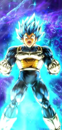 This vibrantly themed live wallpaper is the perfect way to add a little excitement to your phone screen! Featuring different scenes, including an image of Vegeta from a popular anime series, as well as captivating blue crystals exploding and a futuristic cityscape, it portrays a stunning and dynamic sequence of images