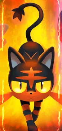 Cartoon Orange Felidae Live Wallpaper