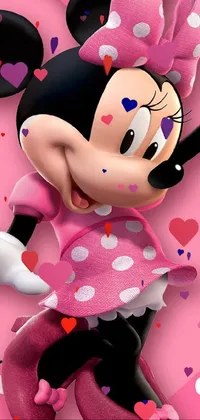 Bring some Disney magic to your phone with this vibrant live wallpaper featuring Minnie Mouse