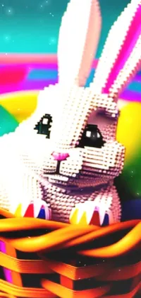 Lego Easter bunny in a basket Live Wallpaper