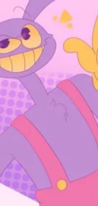 Cartoon Purple Gesture Live Wallpaper