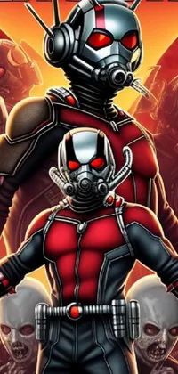This live wallpaper showcases the cover art of the iconic Marvel Studios film "Ant-Man and The Wasp-Man"