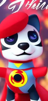 Looking for a fun and playful live wallpaper for your phone? Check out this amazing design featuring a cute toy dog wearing a colorful cape! Inspired by art trends and themes popular on polycount and featuring elements of furry art, vibrant fan art, and a funky game icon stylization, this wallpaper is sure to impress
