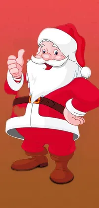 Cartoon Santa Claus Gesture Live Wallpaper