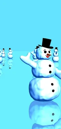 Cartoon Snow Snowman Live Wallpaper