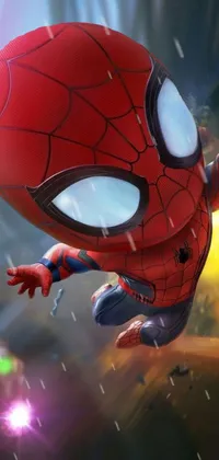 Cartoon Spider-man Red Live Wallpaper