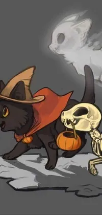 Cartoon Witch Hat Triceratops Live Wallpaper