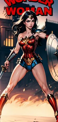 Cartoon Wonder Woman Thigh Live Wallpaper