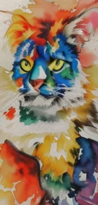 Cat Art Paint Felidae Live Wallpaper