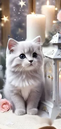 Cat Candle Candle Holder Live Wallpaper