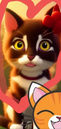 Cat Cartoon Orange Live Wallpaper
