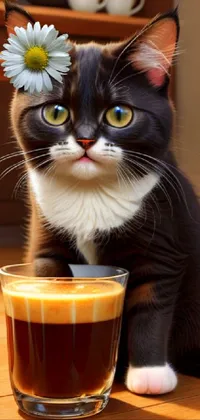 Cat Coffee Cup Drinkware Live Wallpaper