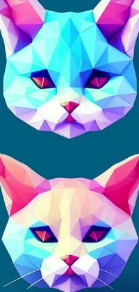 This is a stunning phone live wallpaper featuring a beautifully crafted vector art of a cat's close-up face