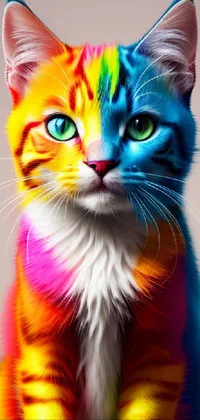 Cat Felidae Art Paint Live Wallpaper