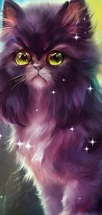 Pink Cat on Black Lioness Surface Live Wallpaper - free download