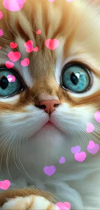 Get this cute and playful live wallpaper for your phone! Featuring a close-up of a blue-eyed tabby cat with detailed whiskers and soft fur, this anime-inspired wallpaper is sure to add a touch of coziness and adorable charm to your device