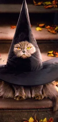 Cat Felidae Witch Hat Live Wallpaper