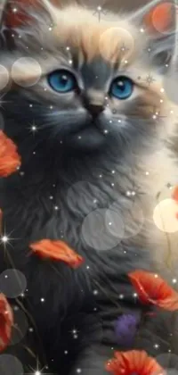Cat Flower Light Live Wallpaper