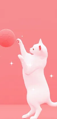 Cat Gesture Pink Live Wallpaper