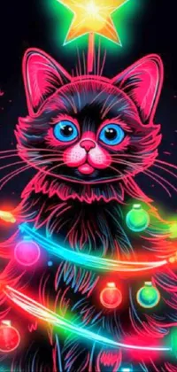 Cat Light Christmas Ornament Live Wallpaper
