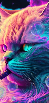 Psychedelic Cat: Smoked Edition" Live Wallpaper - free download