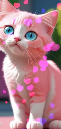 Red Pink Cat Live Wallpaper - free download